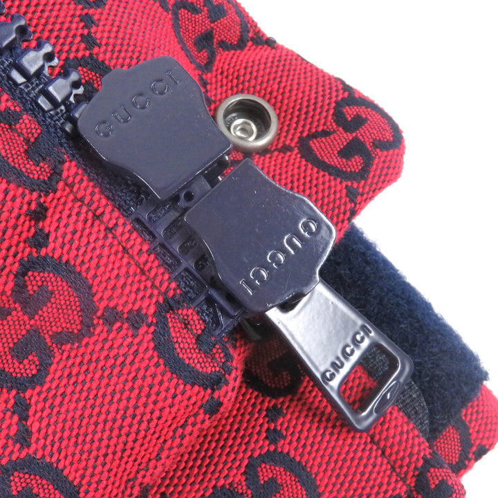 Excellent GUCCI Down jacket GG canvas logo print hoodie Red cotton mens 44 762559