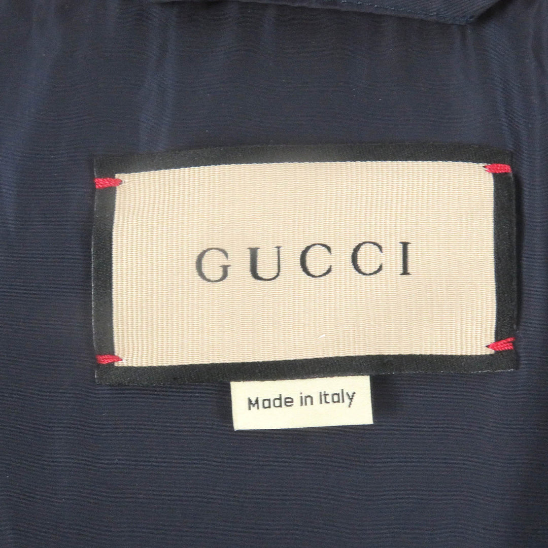 Excellent GUCCI Down jacket GG canvas logo print hoodie Red cotton mens 44 762559