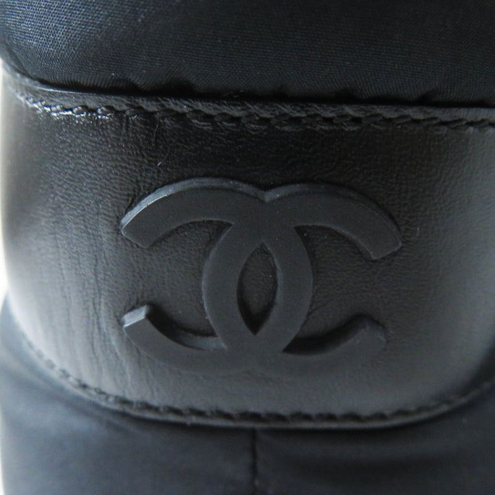 Great CHANEL boots COCONEIGE COCONEIGE COCO Mark Leather Short black Women 36 G34082