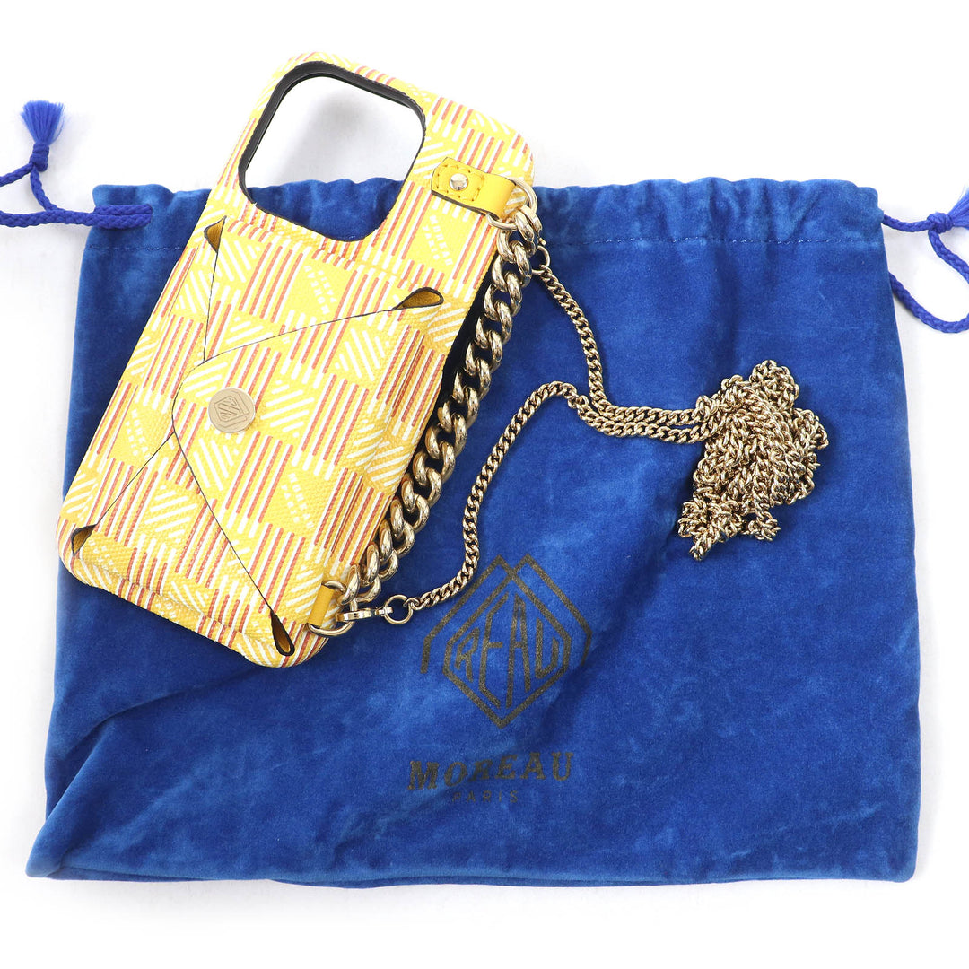 Excellent MOREAU PARIS iPhone case ORIGAMI CHAIN Chain smartphone case Yellow Women