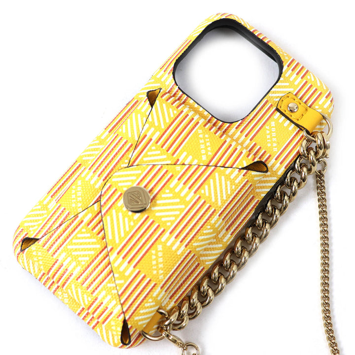 Excellent MOREAU PARIS iPhone case ORIGAMI CHAIN Chain smartphone case Yellow Women