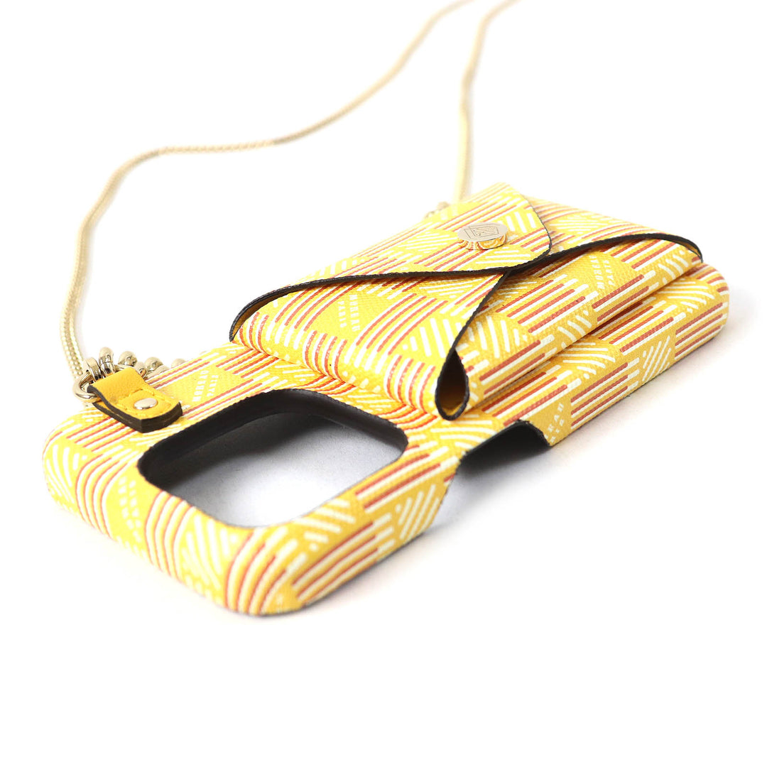 Excellent MOREAU PARIS iPhone case ORIGAMI CHAIN Chain smartphone case Yellow Women
