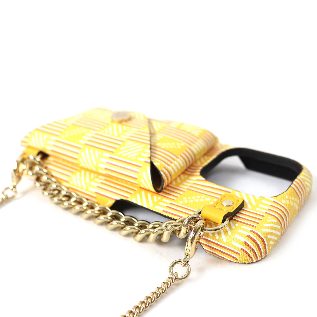 Excellent MOREAU PARIS iPhone case ORIGAMI CHAIN Chain smartphone case Yellow Women
