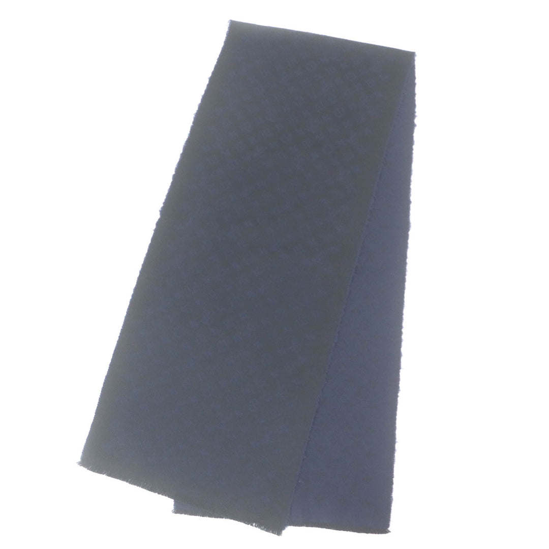 Great LOUIS VUITTON Scarf Monogram all-over Black navy cashmere mens M71615