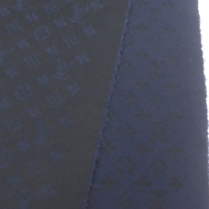 Great LOUIS VUITTON Scarf Monogram all-over Black navy cashmere mens M71615