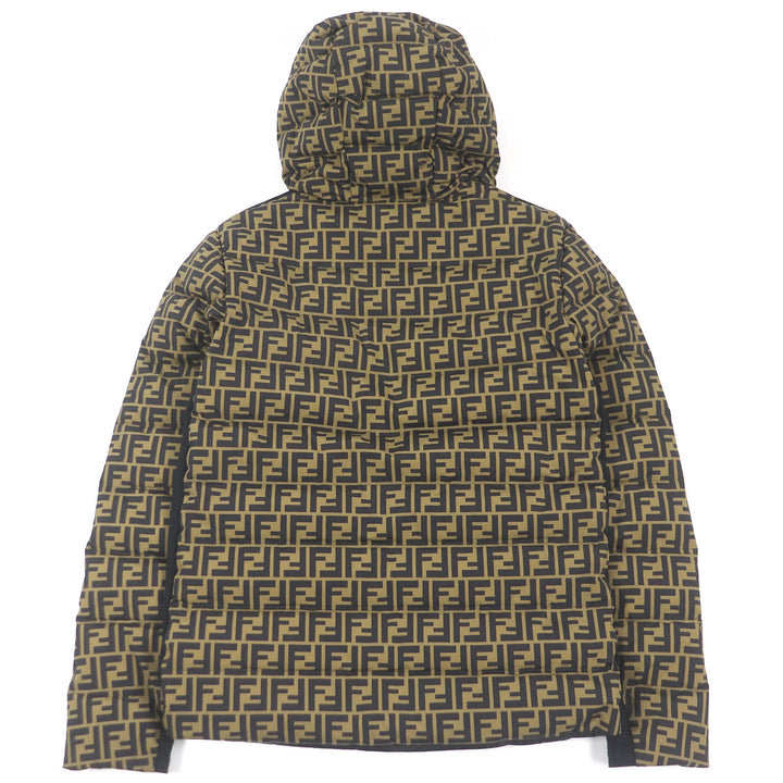 Great FENDI Down jacket FF logo Zucca material switching Brown black mens 46 FAA641