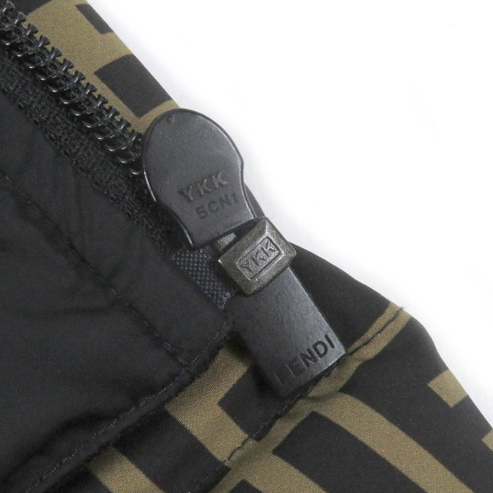 Great FENDI Down jacket FF logo Zucca material switching Brown black mens 46 FAA641