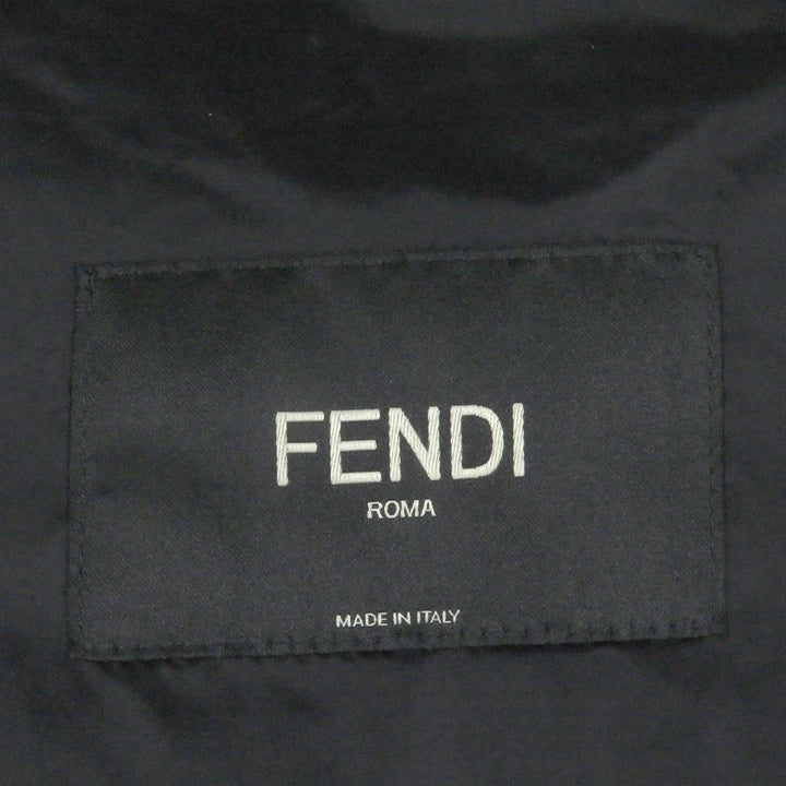 Great FENDI Down jacket FF logo Zucca material switching Brown black mens 46 FAA641