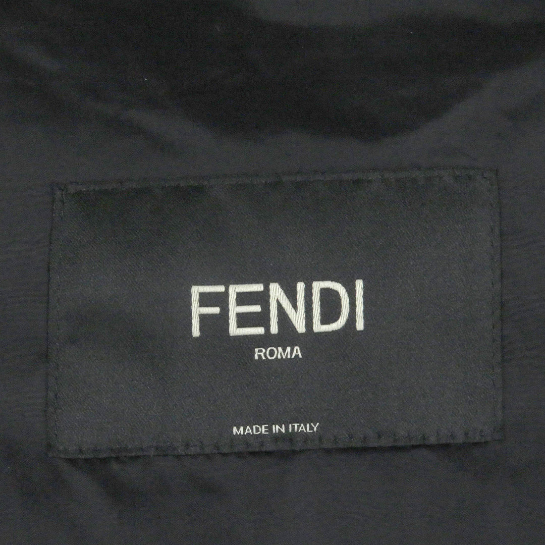 Great FENDI Down jacket FF logo Zucca material switching Brown black 46 FAA641