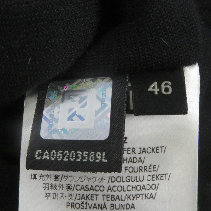 Great FENDI Down jacket FF logo Zucca material switching Brown black mens 46 FAA641