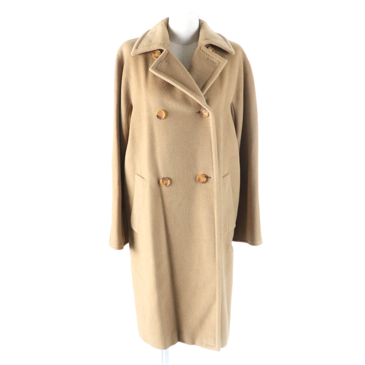 Great Max Mara coat White Tag 50th Anniversary Limited Edition Logo Button Double Breasted Long beige wool Women 38