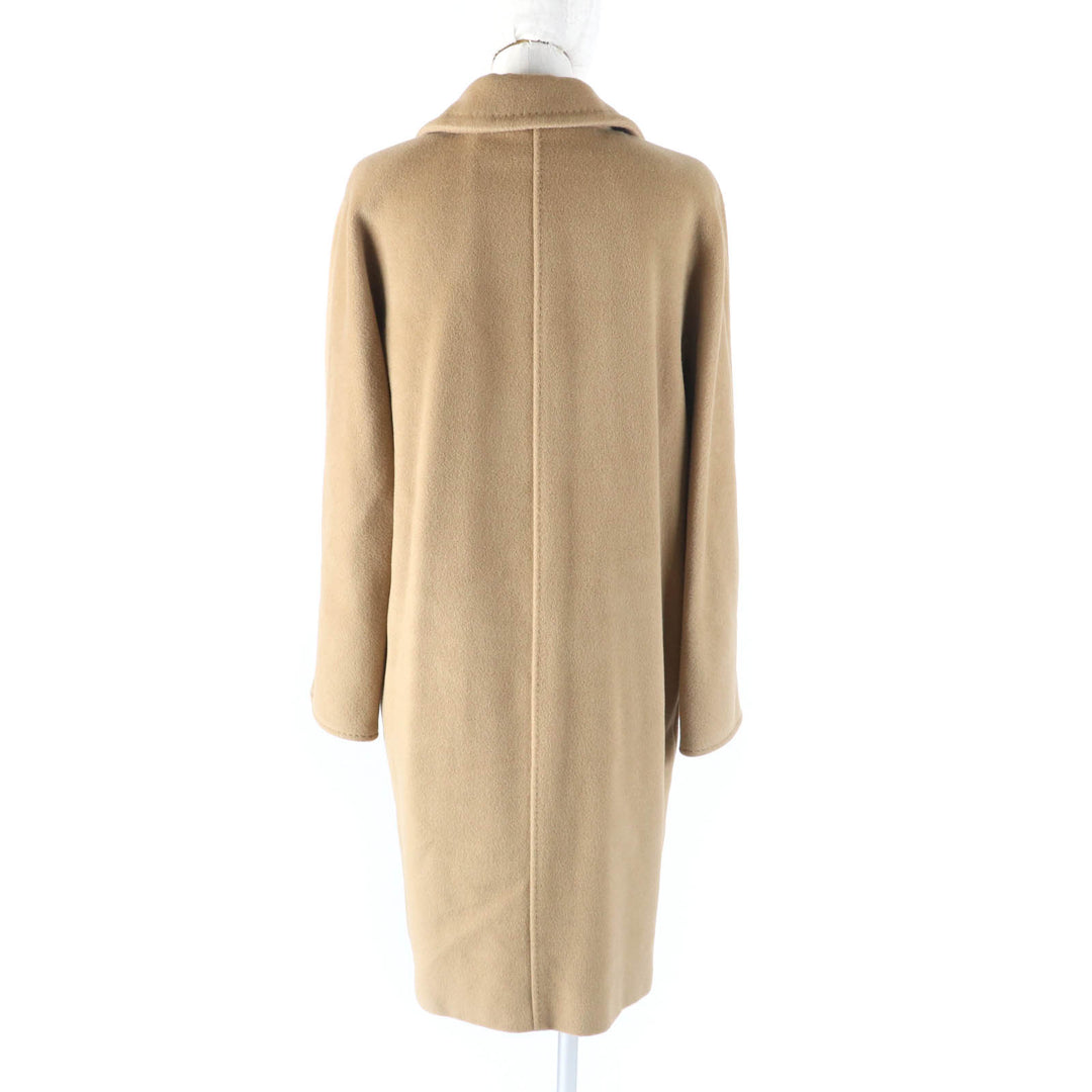 Great Max Mara coat White Tag 50th Anniversary Limited Edition Logo Button Double Breasted Long beige wool Women 38