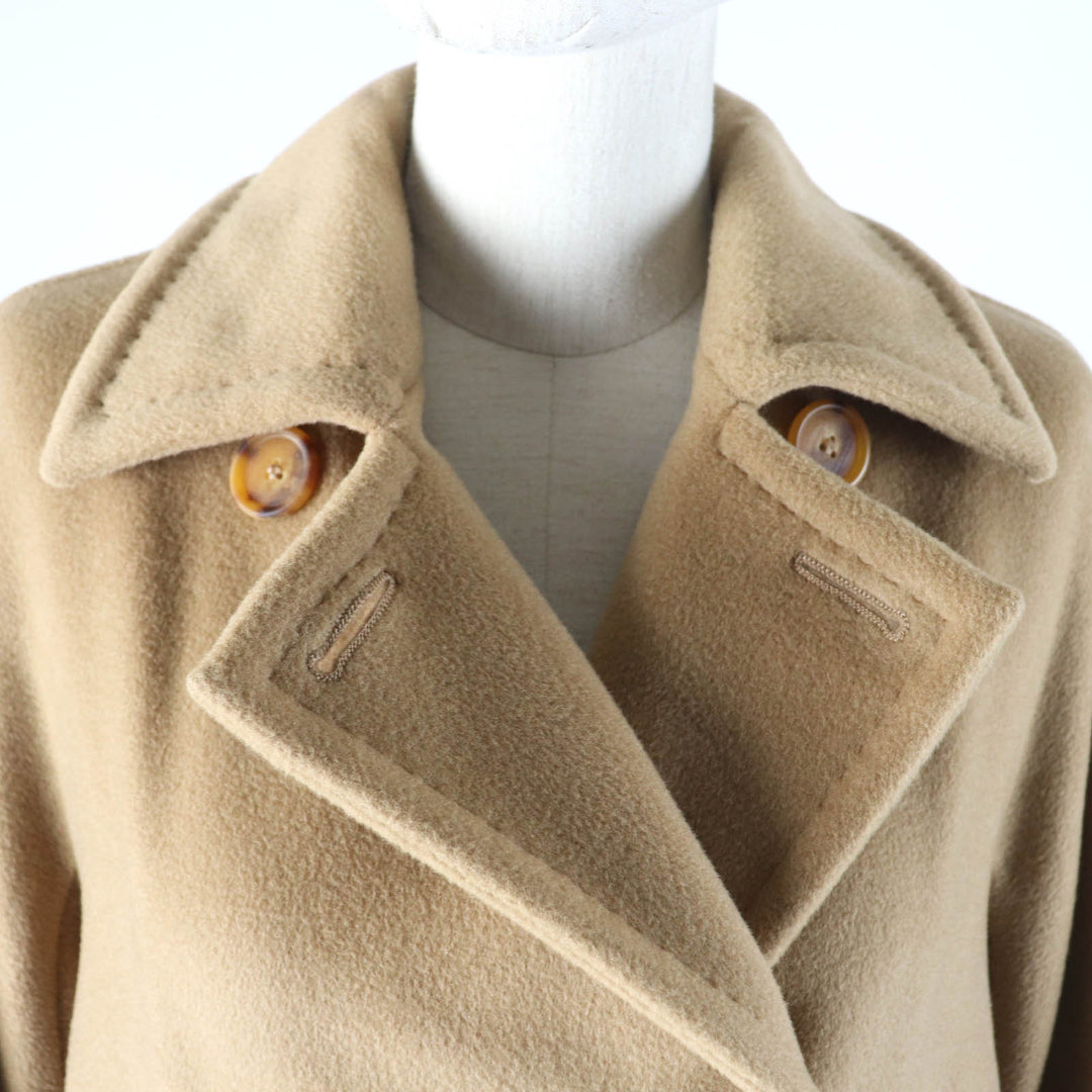 Great Max Mara coat White Tag 50th Anniversary Limited Edition Logo Button Double Breasted Long beige wool Women 38