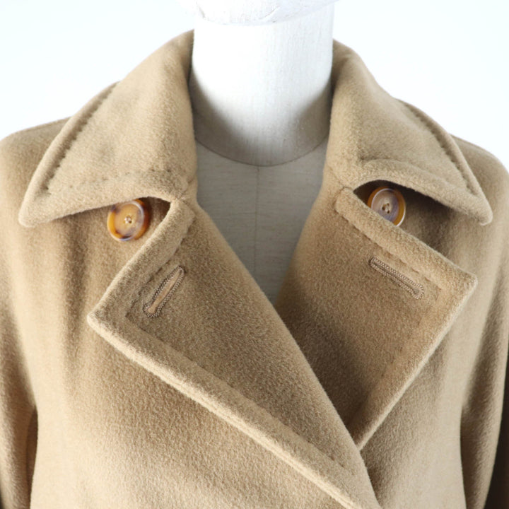 Great Max Mara coat White Tag 50th Anniversary Limited Edition Logo Button Double Breasted Long beige wool Women 38
