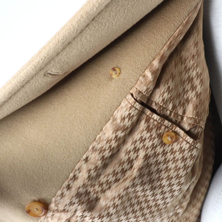 Great Max Mara coat White Tag 50th Anniversary Limited Edition Logo Button Double Breasted Long beige wool Women 38