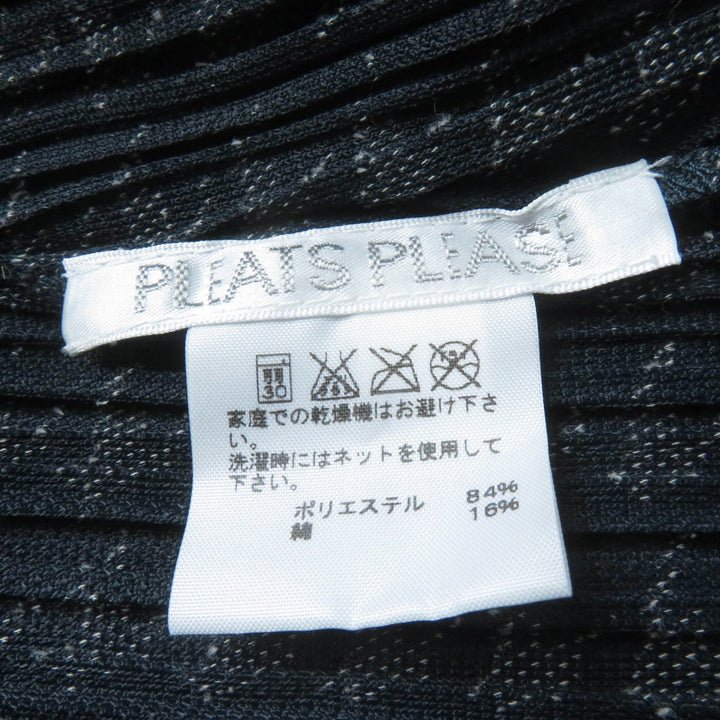 Great PLEATS PLEASE one piece Houndstooth Pattern V-Neck Charcoal gray 3 PP53-JT626
