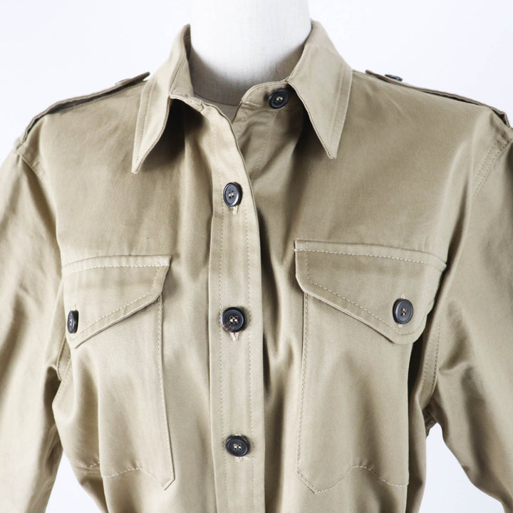 Excellent PRADA Tsunagi Triangle logo belted short sleeve all-in-one/Women 36