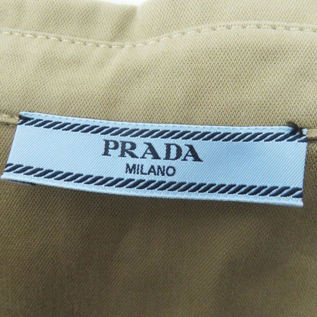 Excellent PRADA Tsunagi Triangle logo belted short sleeve all-in-one/Women 36