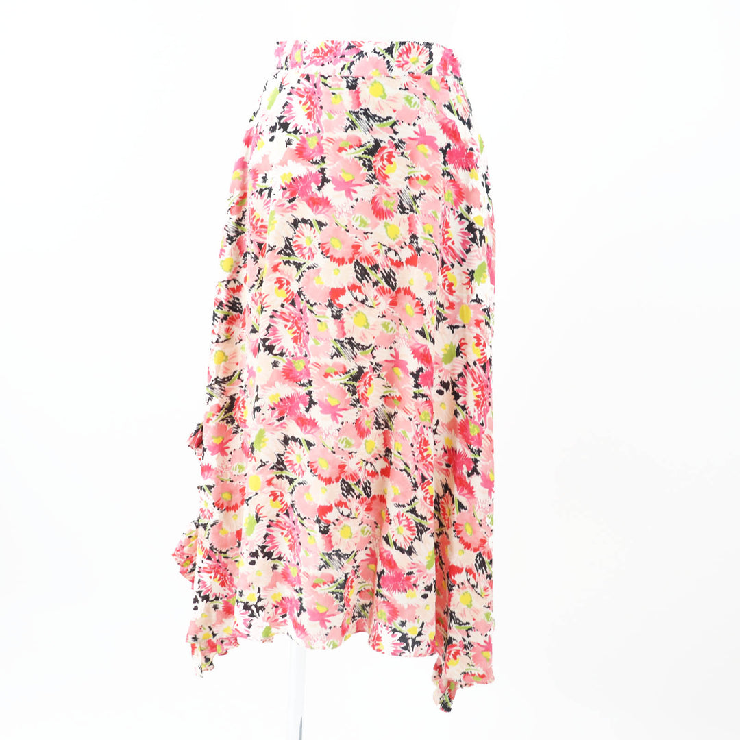 Excellent Stella McCartney flare skirt Floral Print Long Pink silk Women 34