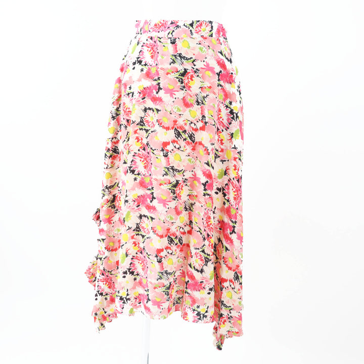Excellent Stella McCartney flare skirt Floral Print Long Pink silk Women 34
