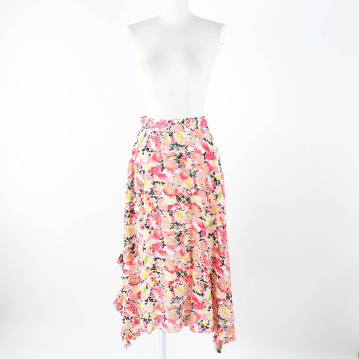 Excellent Stella McCartney flare skirt Floral Print Long Pink silk Women 34