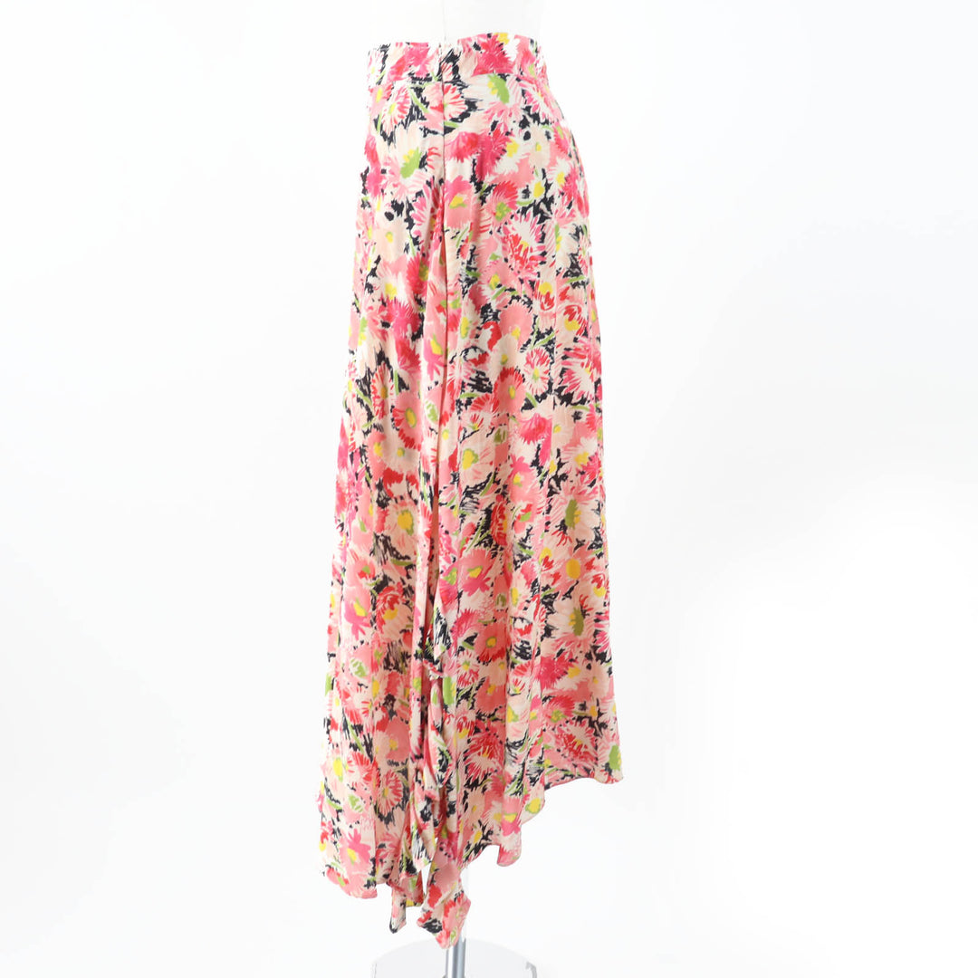 Excellent Stella McCartney flare skirt Floral Print Long Pink silk Women 34