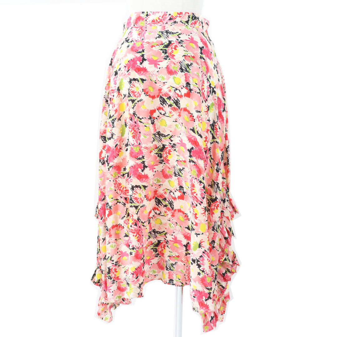 Excellent Stella McCartney flare skirt Floral Print Long Pink silk Women 34