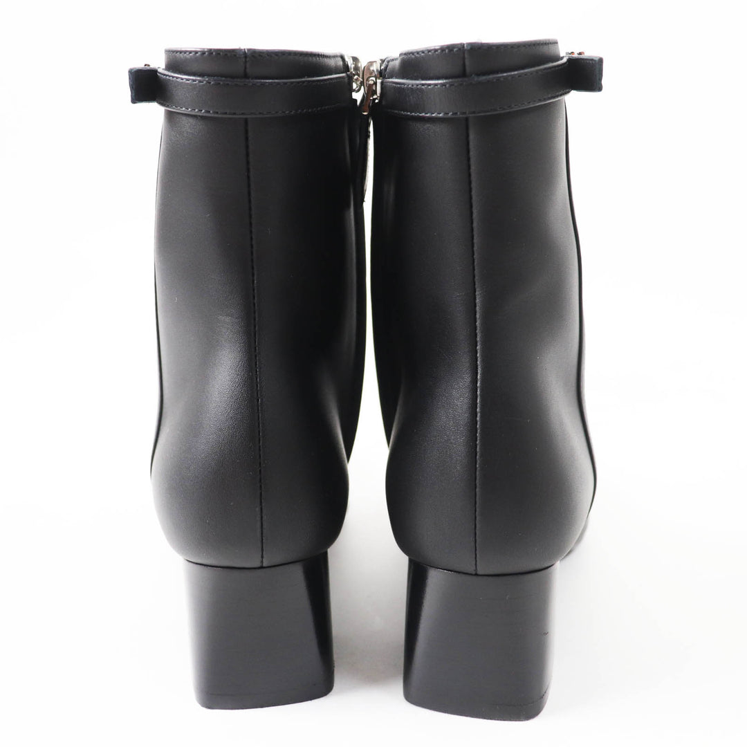 Pristine HERMES short boots Oh Mage H buckle black leather Women 36