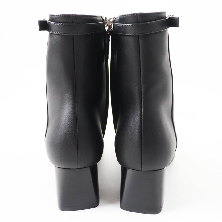 Pristine HERMES short boots Oh Mage H buckle black leather Women 36