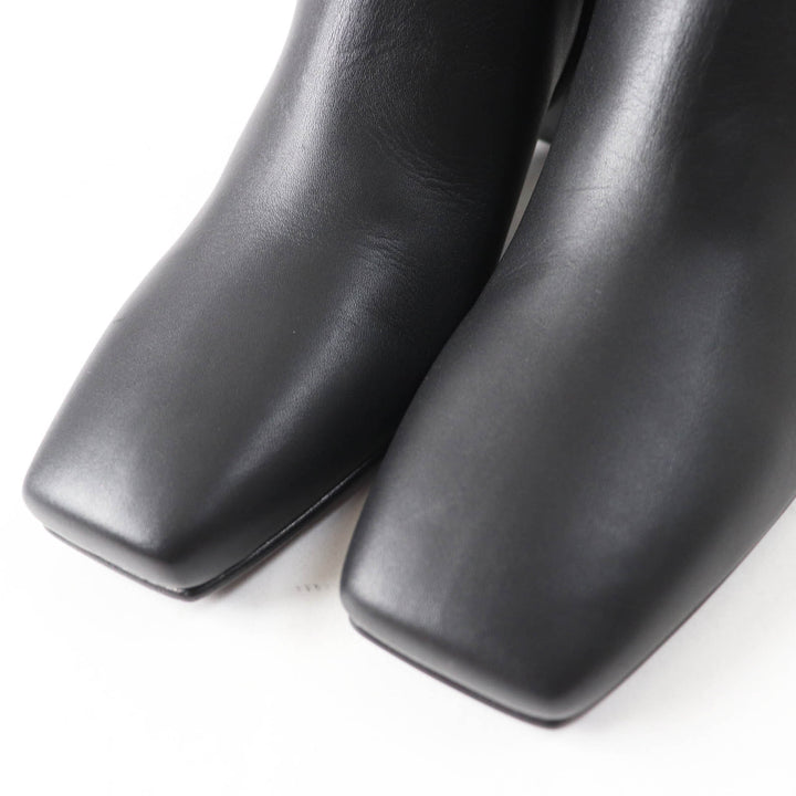 Pristine HERMES short boots Oh Mage H buckle black leather Women 36