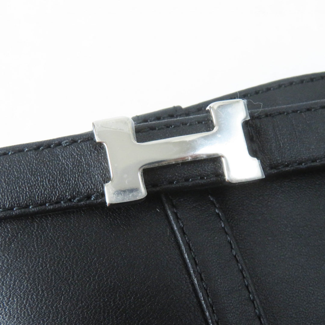 Pristine HERMES short boots Oh Mage H buckle black leather Women 36