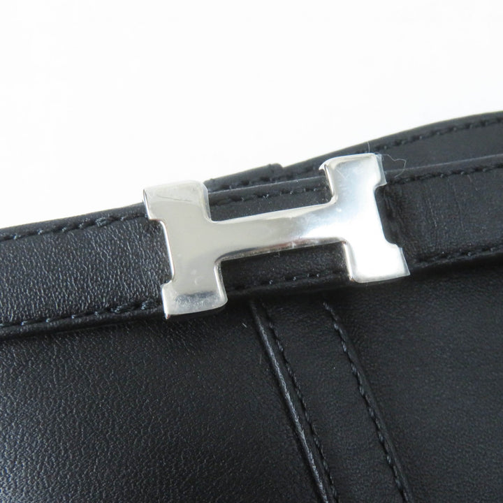 Pristine HERMES short boots Oh Mage H buckle black leather Women 36