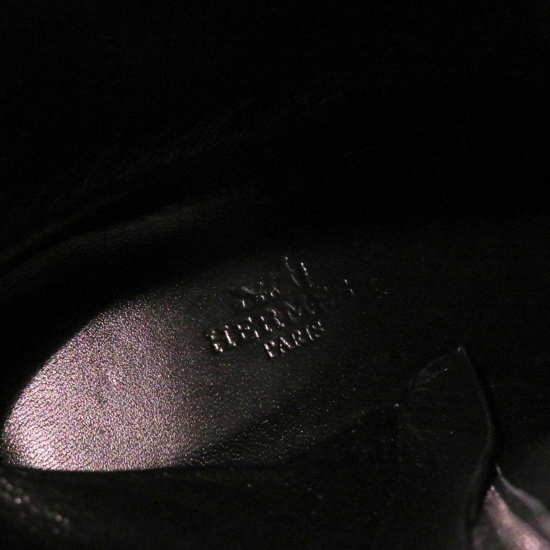 Pristine HERMES short boots Oh Mage H buckle black leather Women 36