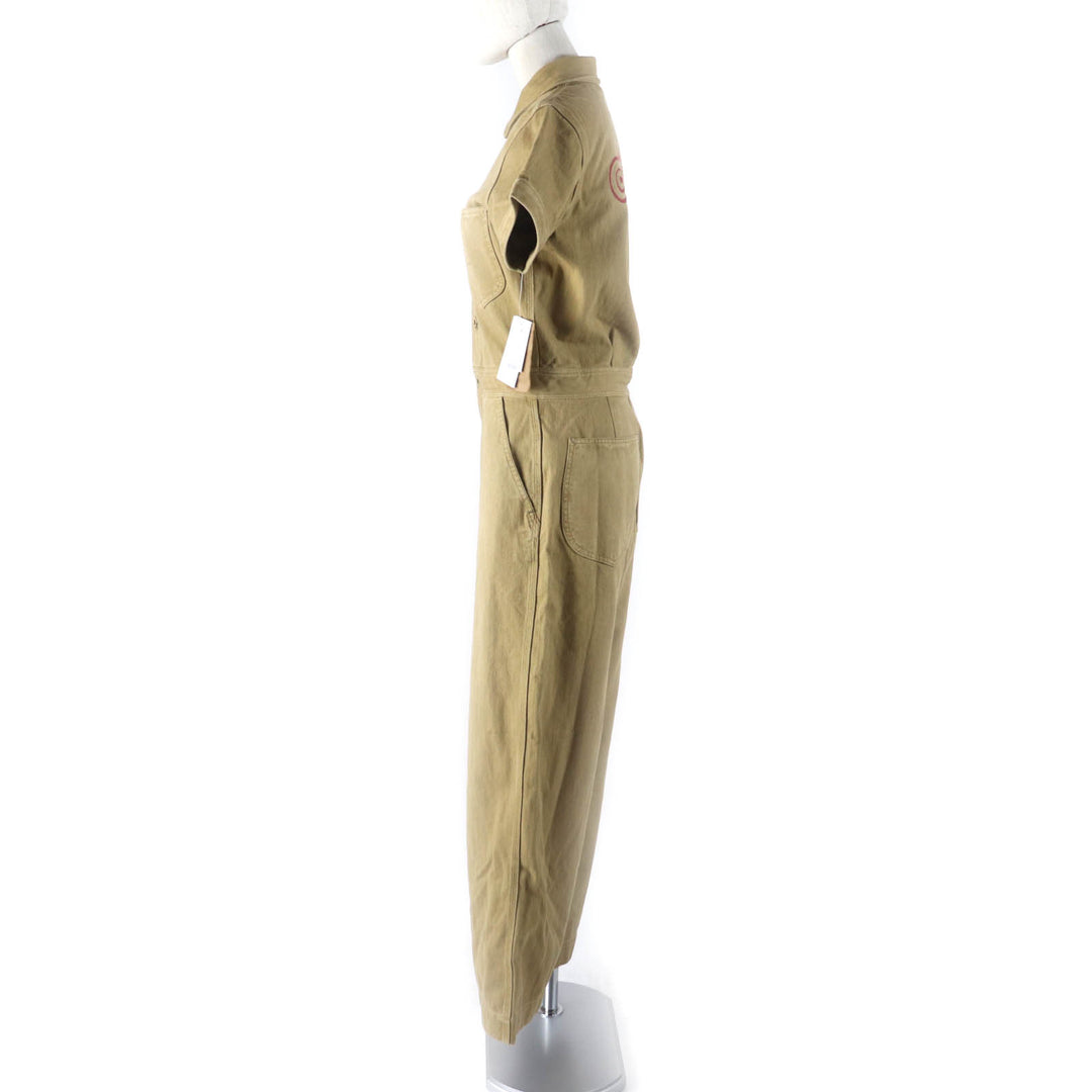 Pristine RRL overalls Herringbone Pattern Short Sleeve Jumpsuit All-in-one beige cotton Women 2