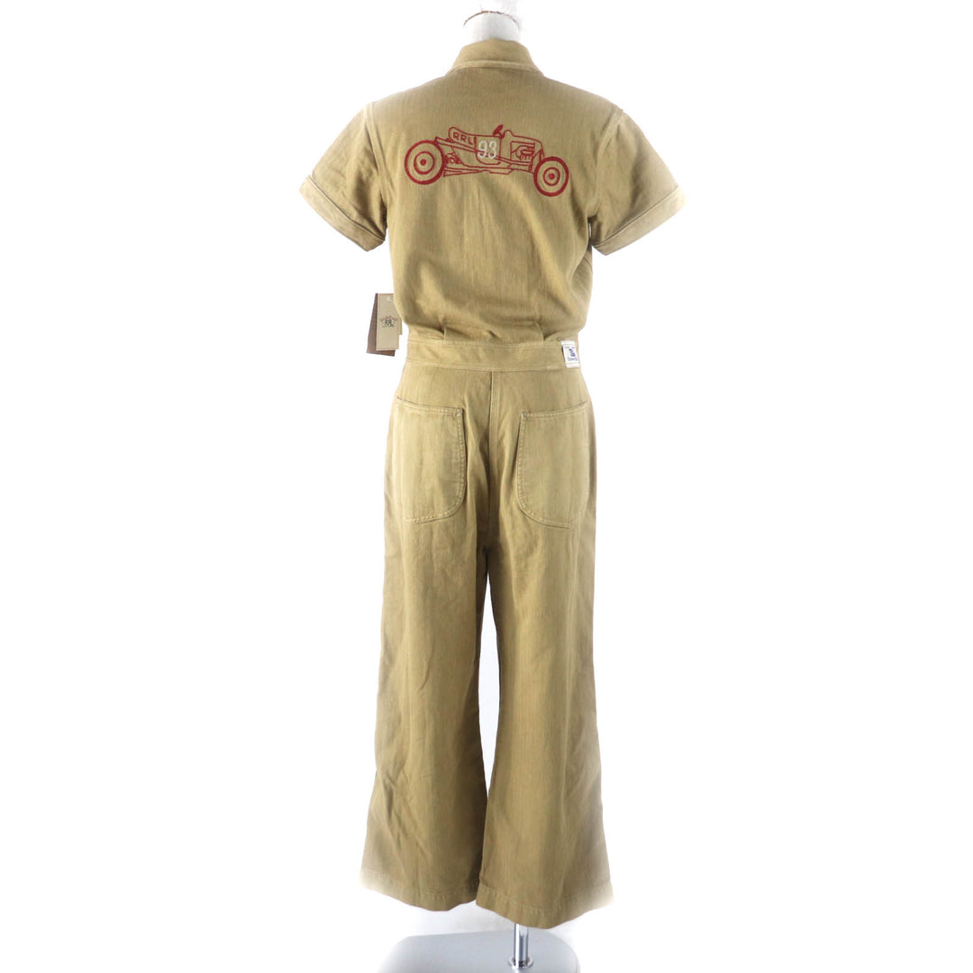 Pristine RRL overalls Herringbone Pattern Short Sleeve Jumpsuit All-in-one beige cotton Women 2