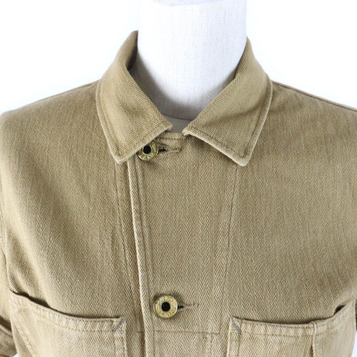 Pristine RRL overalls Herringbone Pattern Short Sleeve Jumpsuit All-in-one beige cotton Women 2