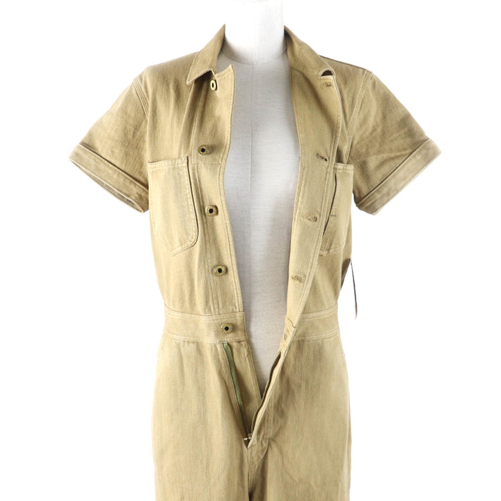 Pristine RRL overalls Herringbone Pattern Short Sleeve Jumpsuit All-in-one beige cotton Women 2
