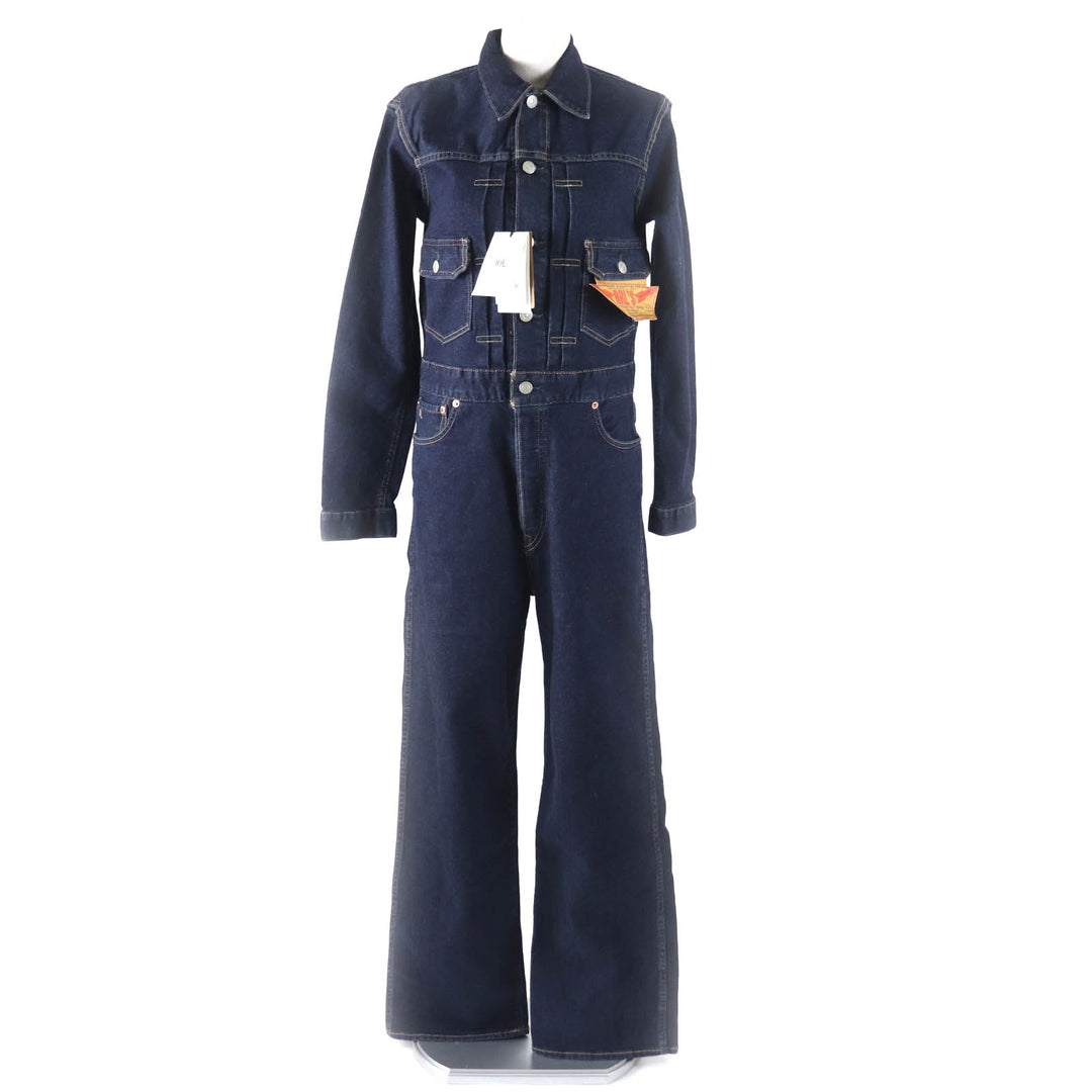 Pristine RRL overalls Long sleeve denim jumpsuit with logo buttons Indigo cotton Women 2