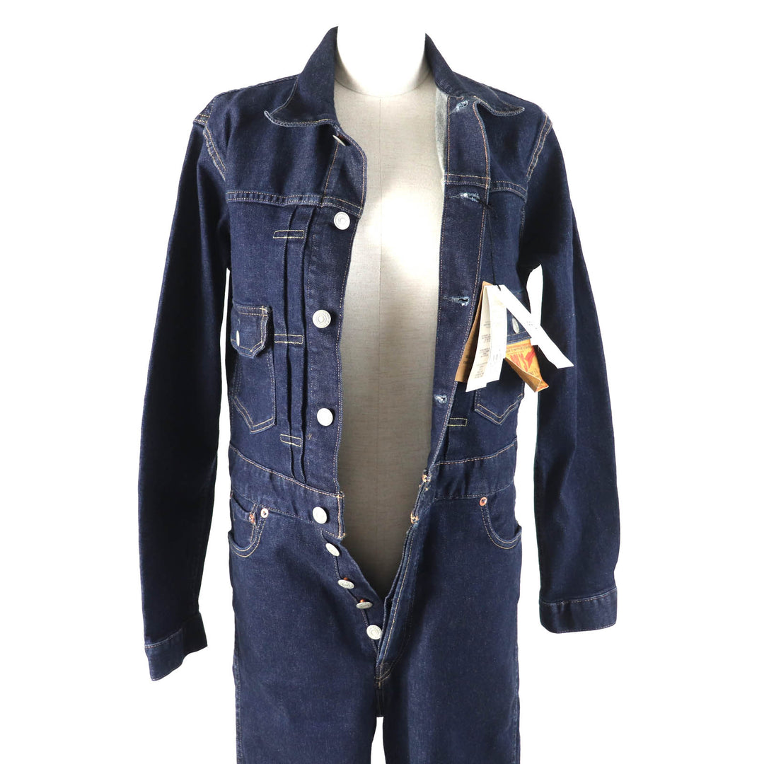Pristine RRL overalls Long sleeve denim jumpsuit with logo buttons Indigo cotton Women 2