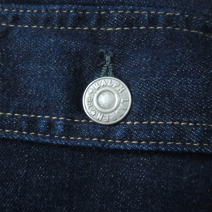 Pristine RRL overalls Long sleeve denim jumpsuit with logo buttons Indigo cotton Women 2