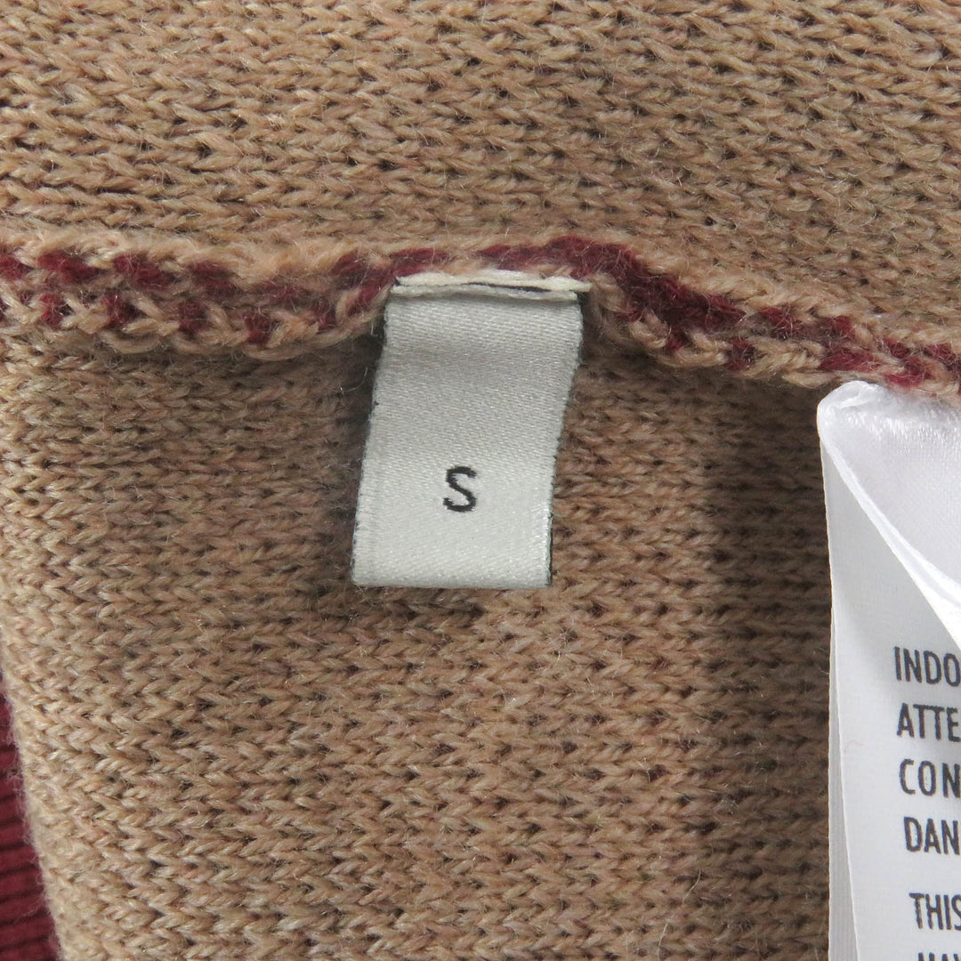 Excellent GUCCI sweater GG jacquard logo knit cardigan Bordeaux wool mens S 572631