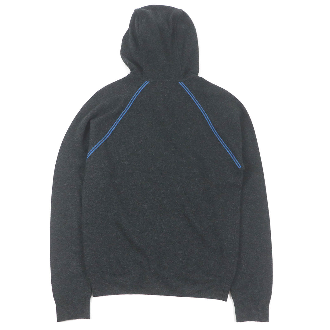 Great HERMES Parker H logo pullover hoodie knit Dark gray wool mens S