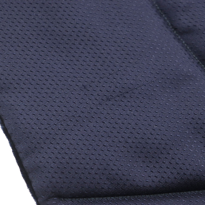 Excellent HERMES shawl Velour logo quilted padded large scarf blanket Navy silk