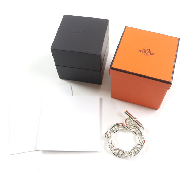 Excellent HERMES bracelet Chene Dunkle TGM 11 frames Silver AG925 24AG047655