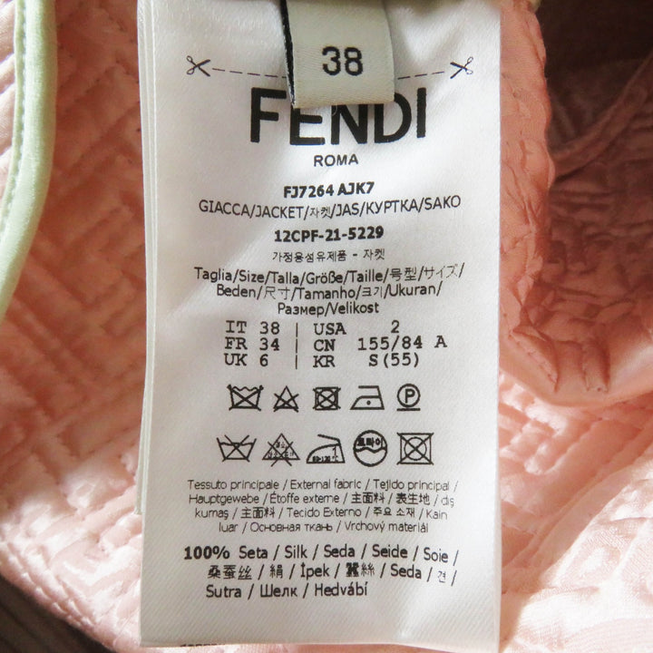 Pristine FENDI Jacket by Kim Jones Hairdo Girls Belted FF logo silk Women 38 FJ7264