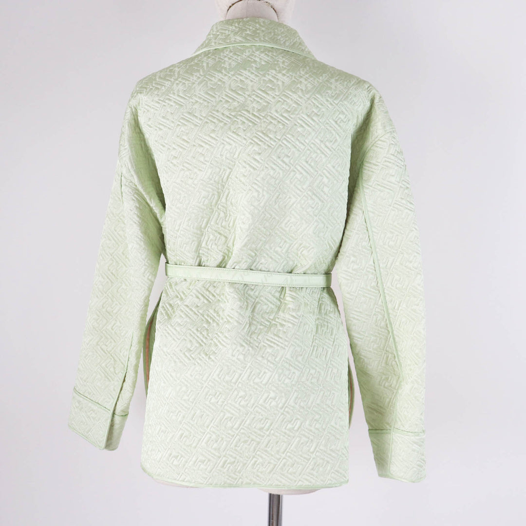 Pristine FENDI Jacket by Kim Jones Hairdo Girls Belted FF logo silk Women 38 FJ7264