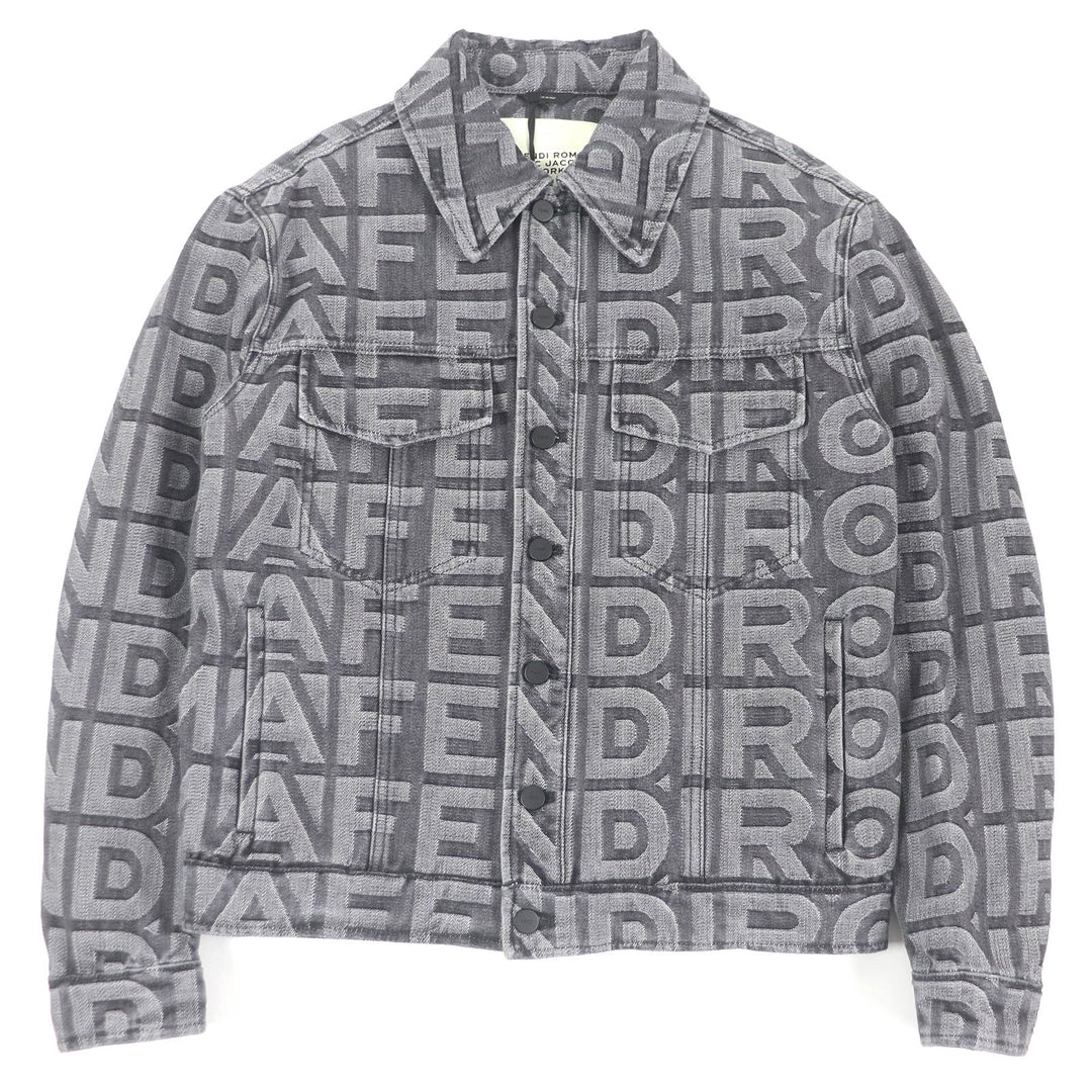 Pristine FENDI×MARC JACOBS Denim Jacket All-over logo trucker jacket mens 46 FW1027