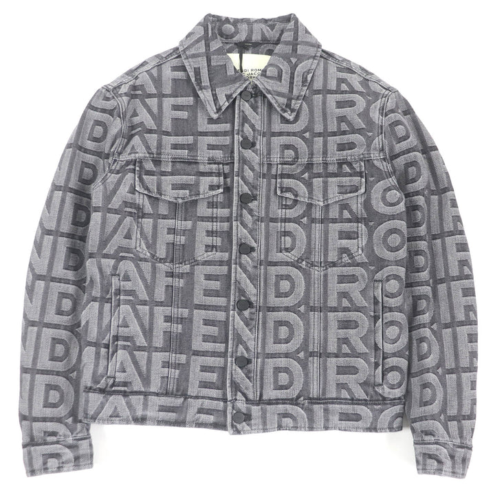 Pristine FENDI×MARC JACOBS Denim Jacket All-over logo trucker jacket mens 46 FW1027