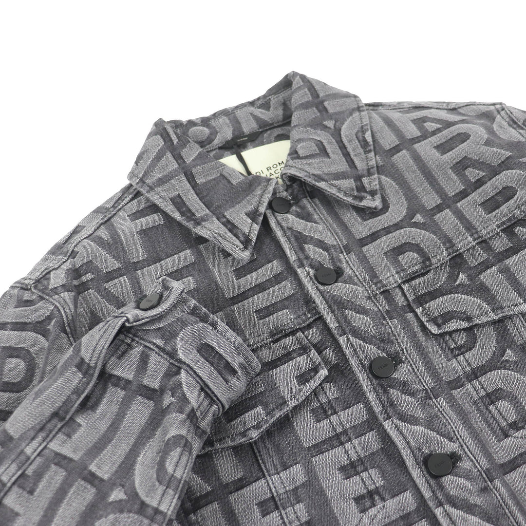 Pristine FENDI MARC JACOBS Denim Jacket All-over logo trucker jacket 46 FW1027