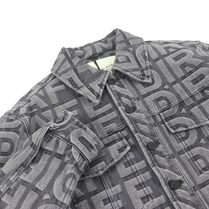 Pristine FENDI MARC JACOBS Denim Jacket All-over logo trucker jacket 46 FW1027